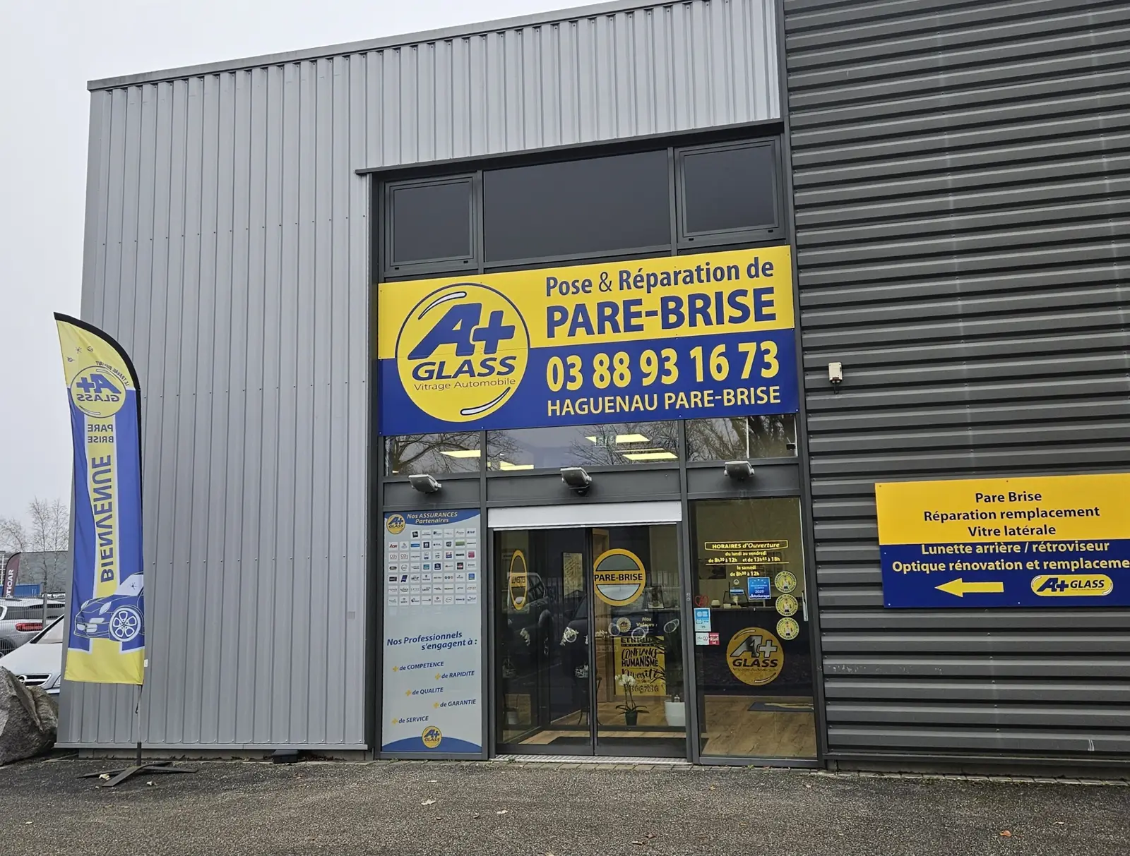 Façade du centre A+GLASS Pare-Brise HAGUENAU, 101A Route de Marienthal